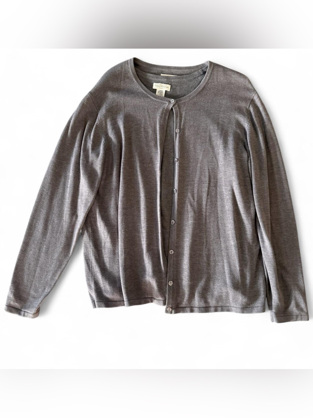 2pc. Yarnworks grey cardigan cotton with tank Size L minimalist classic cozy